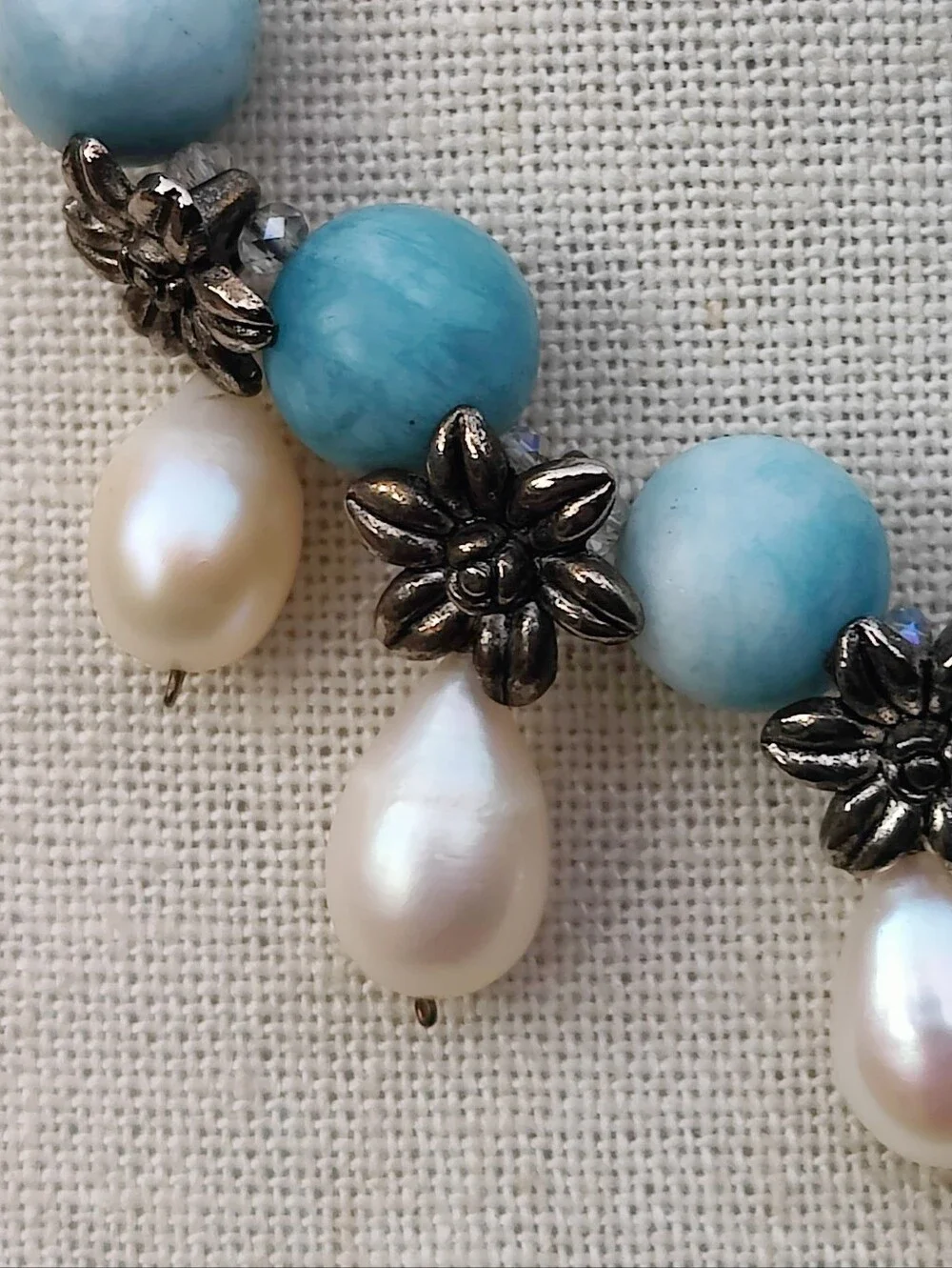 Larimar And Baroque Pearl Necklace